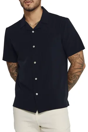 7 Diamonds Vance Textured Stretch Camp Shirt in at Nordstrom, Size Small
