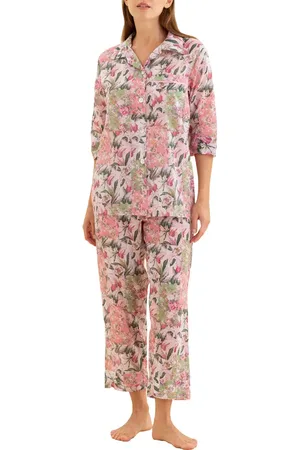 Papinelle Palisades Cotton Voile Crop Pajamas in at Nordstrom, Size X-Small