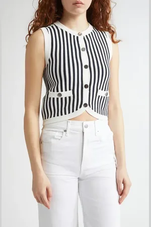 VERONICA BEARD Leland Stripe Sweater Vest in at Nordstrom, Size Small