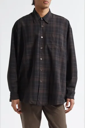 OUR LEGACY Borrowed Plaid Button-Up Shirt in at Nordstrom, Size 36 Us