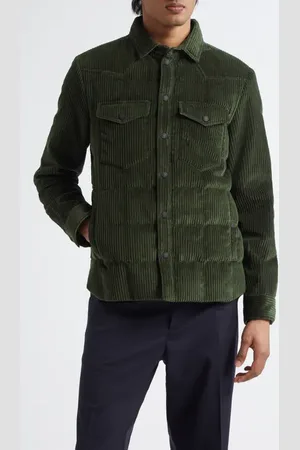 Moncler Gelt Corduroy Puffer Down Shirt Jacket in at Nordstrom, Size 4