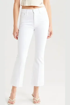 Mother Lil Hustler Frayed Ankle Bootcut Jeans in at Nordstrom, Size 30P