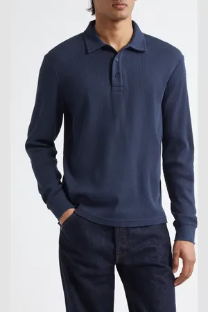 Sunspel Long Sleeve Supima?? Cotton Waffle Polo in at Nordstrom, Size Xx-Large