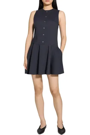 THEORY Sleeveless Linen Blend Minidress in at Nordstrom, Size X-Large