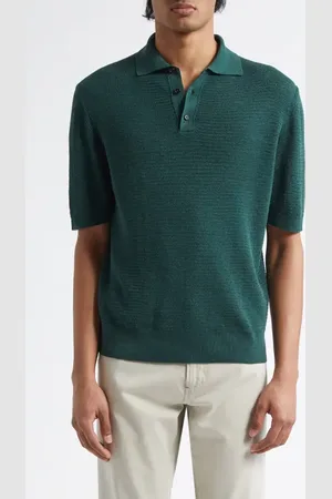 ISAIA Silk & Linen Polo Sweater in at Nordstrom, Size Xx-Large