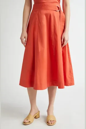 VERONICA BEARD Facia Belted Stretch Cotton Skirt in at Nordstrom, Size X-Large