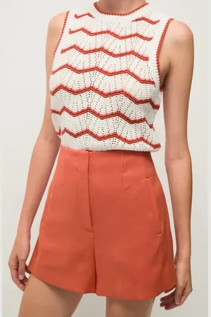 VERONICA BEARD Jerrel Chevron Stripe Cotton Blend Sleeveless Sweater in at Nordstrom, Size Large