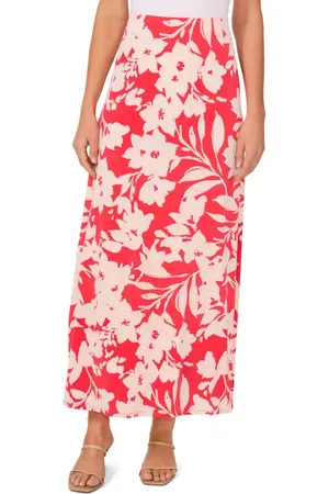 Vince Camuto Floral Pull-On Midi Skirt in at Nordstrom, Size Medium
