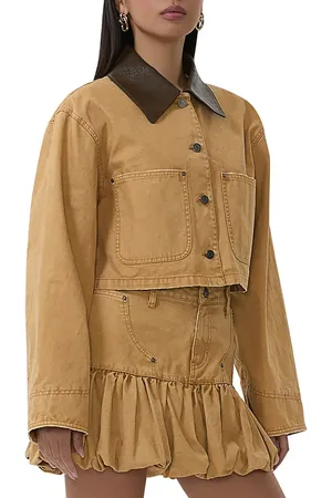 AFRM Wrenley Crop Denim Jacket in at Nordstrom, Size Medium