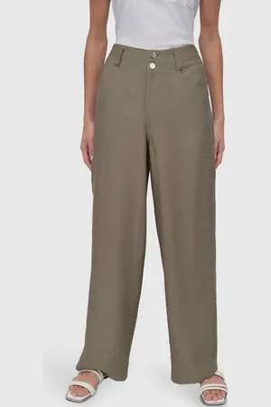 DKNY Crinkle High Waist Wide Leg Pants in at Nordstrom, Size 10