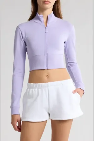 Florence By Mills Crop Stretch Cotton Blend Track Jacket in at Nordstrom, Size Xx-Small