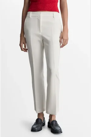 MANGO Pleated Straight Leg Ankle Pants in at Nordstrom, Size 0