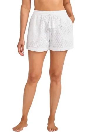 Tommy Bahama Eyelet Cove Cotton Cover-Up Shorts in at Nordstrom, Size Small