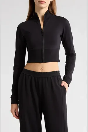 Florence By Mills Crop Stretch Cotton Blend Track Jacket in at Nordstrom, Size Small