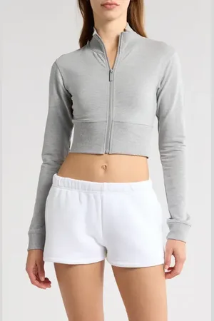 Florence By Mills Crop Stretch Cotton Blend Track Jacket in at Nordstrom, Size Large