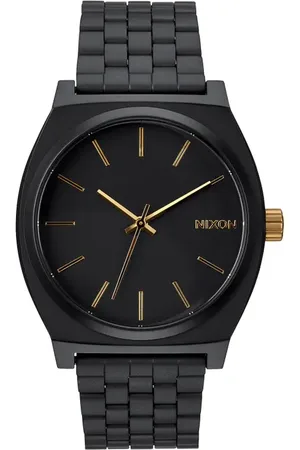 Nixon The Time Teller Bracelet Watch, 37mm in Matte Black /Gold at Nordstrom