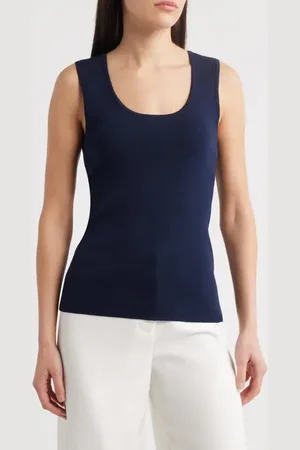 Tahari ASL Scoop Neck Sweater Tank in at Nordstrom, Size Large