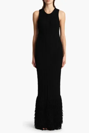 Khaite Fiore Rib Eyelash Silk & Cashmere Maxi Dress in at Nordstrom, Size Large
