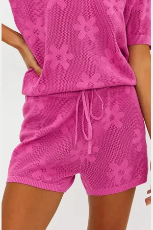Beach Riot Balboa Open Stitch Cotton Cover-Up Shorts in at Nordstrom, Size Small