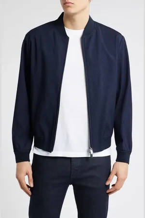 HUGO BOSS Hanry Stretch Virgin Wool Blend Bomber Jacket in at Nordstrom, Size 44 - R