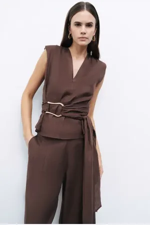 Nocturne Waist Accessory Detailed Blouse in at Nordstrom, Size X-Small