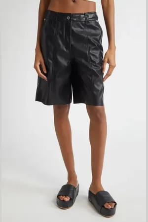 Stand Studio Julieta High Waist Faux Leather Bermuda Shorts in at Nordstrom, Size 4 Us
