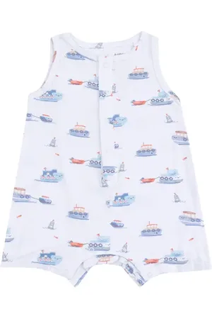 Angel Dear Bubbly Tugboats Sleeveless Romper in at Nordstrom, Size 12-18M