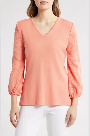 Ming Wang Tonal Texture Detail Sweater in at Nordstrom, Size X-Small