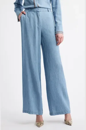 Kobi Halperin Wide Leg Chambray Pants in at Nordstrom, Size 2