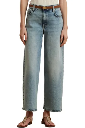 Ralph Lauren Crop Wide Leg Jeans in at Nordstrom, Size 14