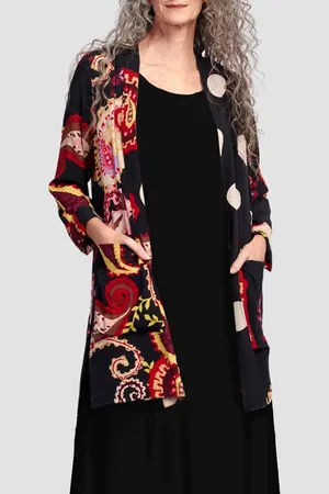 Alembika Fiesta print kimono inspired knee length light jacket in at Nordstrom, Size Large