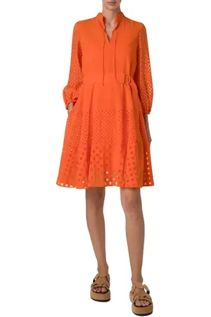 AKRIS Devor?? Polka Dot Belted Shirtdress in at Nordstrom, Size 14