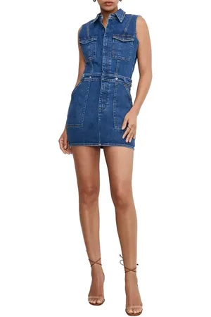 GOOD AMERICAN Fit for Success Sleeveless Denim Minidress in at Nordstrom, Size X-Large
