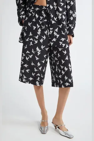 Stella McCartney Mini Birds Silk Shorts in at Nordstrom, Size 4 Us
