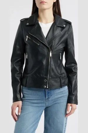 Sam Edelman Lambskin Moto Jacket in at Nordstrom, Size Xx-Small