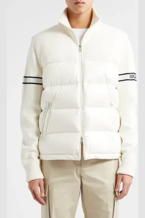 Moncler Wool Blend Puffer Cardigan in at Nordstrom, Size Xx-Large