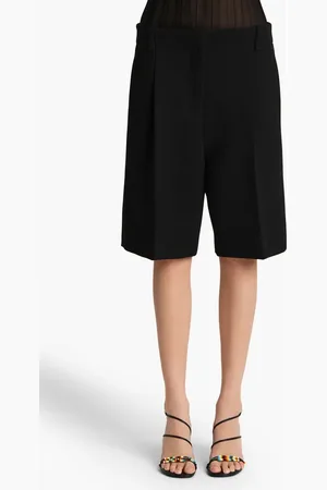 Khaite Laden Pleated Bermuda Shorts in at Nordstrom, Size 10