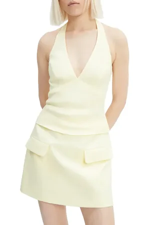 Bardot Paola Linen Halter Top in at Nordstrom, Size 4