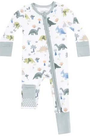 Angel Dear Soft Dinos Convertible Zip Romper in at Nordstrom, Size 0-3M