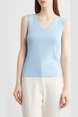 Tahari ASL Rib Sweater Tank in at Nordstrom, Size Large P
