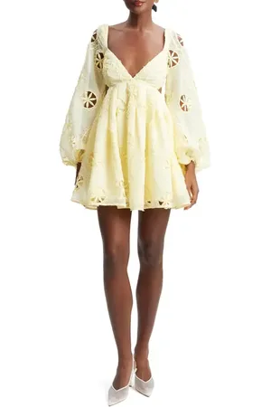 Bardot Jovie Long Sleeve Babydoll Dress in at Nordstrom, Size 2