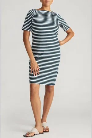 UNIVERSAL STANDARD Belle Breton Stripe Cotton Jersey Dress in at Nordstrom, Size Xs