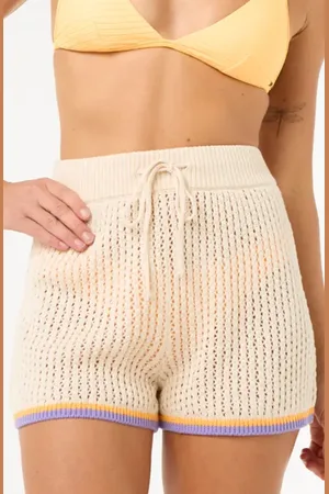 Rip Curl Cala Vadella Crochet Knit Shorts in at Nordstrom, Size Large