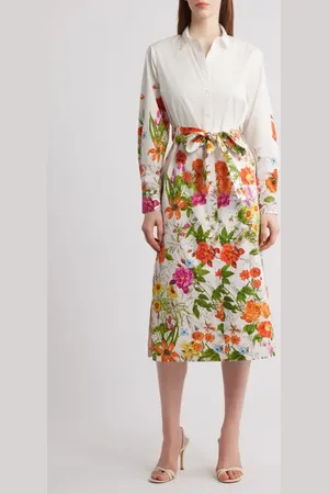 ELIE TAHARI The Juliana Long Sleeve Shirtdress at Nordstrom, Size Medium
