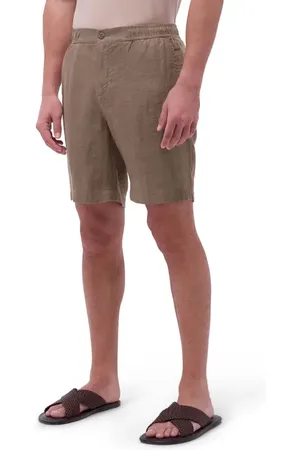 Bugatchi Trent Drawstring Linen Shorts in at Nordstrom, Size Small