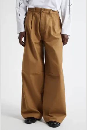 Simone Rocha Cotton Drill Wide Leg Puddle Carpenter Pants in at Nordstrom, Size Small