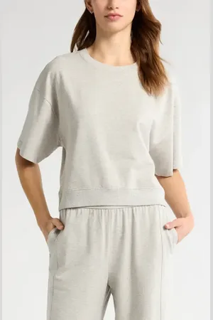 Zella Terry Crewneck Sweatshirt in at Nordstrom, Size Xx-Large