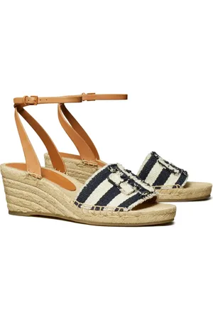 Tory Burch Ines Ankle Strap Espadrille Platform Wedge Sandal in Marino /New Navy at Nordstrom, Size 5.5
