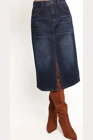 Petal & Pup Starcie Denim Midi Skirt in at Nordstrom, Size X-Large