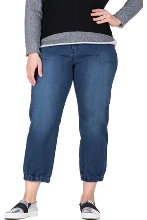Standards & Practices Crop Denim Joggers in at Nordstrom, Size 14W